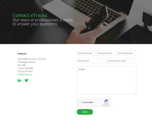 etracks industry association web design contact form